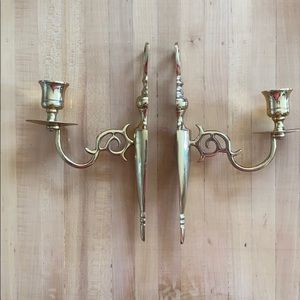 Vintage Brass Candle Holder (pair)